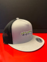 Load image into Gallery viewer, LLD Yupoong 5-Panel Classic Trucker Cap Silver/ Black
