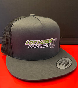 LLD Yupoong 5-Panel Classic Trucker Cap Charcoal/ Black