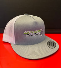 Load image into Gallery viewer, LLD Yupoong 5-Panel Classic Trucker Cap Heather/ White
